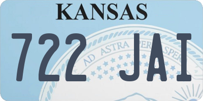 KS license plate 722JAI