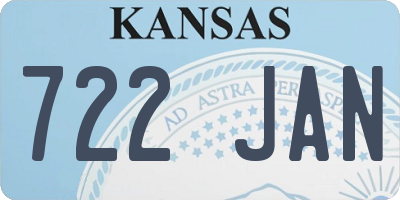 KS license plate 722JAN