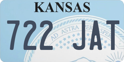 KS license plate 722JAT