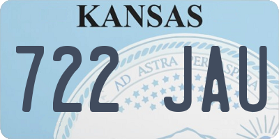 KS license plate 722JAU