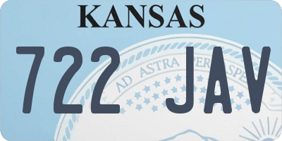 KS license plate 722JAV