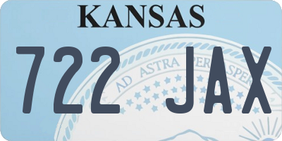 KS license plate 722JAX