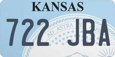 KS license plate 722JBA