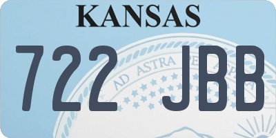 KS license plate 722JBB