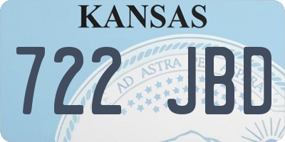 KS license plate 722JBD