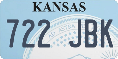 KS license plate 722JBK