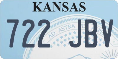 KS license plate 722JBV