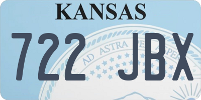 KS license plate 722JBX