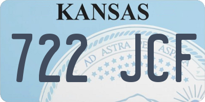 KS license plate 722JCF