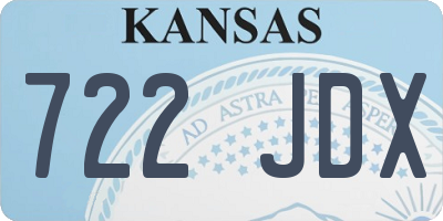 KS license plate 722JDX