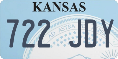 KS license plate 722JDY