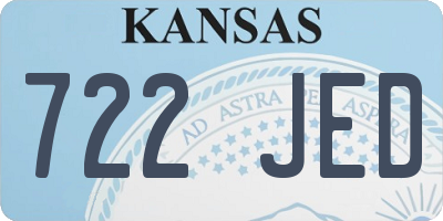 KS license plate 722JED