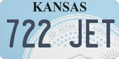 KS license plate 722JET