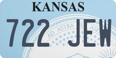 KS license plate 722JEW