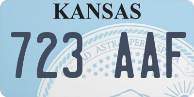 KS license plate 723AAF
