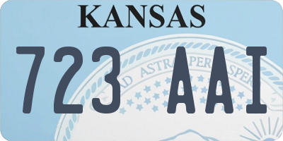 KS license plate 723AAI