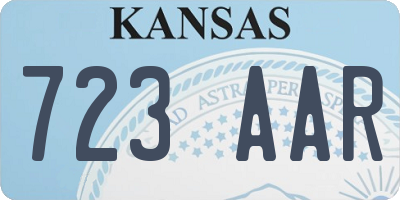 KS license plate 723AAR