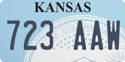 KS license plate 723AAW