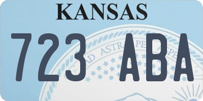 KS license plate 723ABA