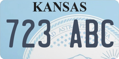 KS license plate 723ABC