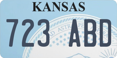 KS license plate 723ABD