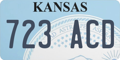 KS license plate 723ACD