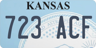 KS license plate 723ACF