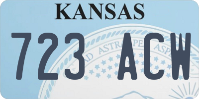 KS license plate 723ACW
