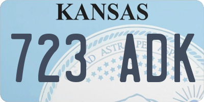 KS license plate 723ADK