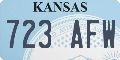 KS license plate 723AFW