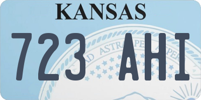KS license plate 723AHI