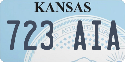 KS license plate 723AIA