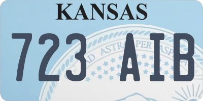 KS license plate 723AIB