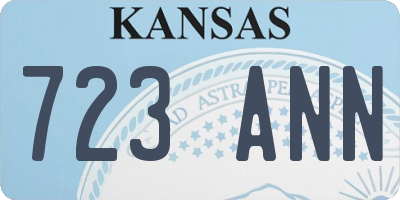 KS license plate 723ANN
