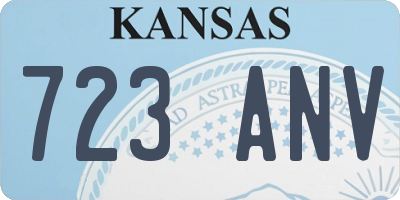 KS license plate 723ANV