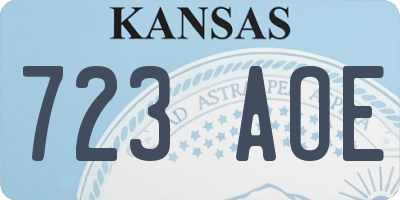 KS license plate 723AOE