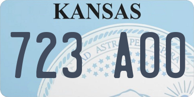 KS license plate 723AOO