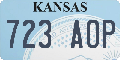 KS license plate 723AOP