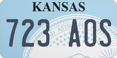 KS license plate 723AOS