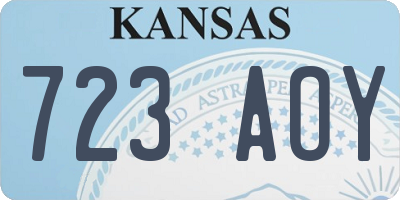 KS license plate 723AOY