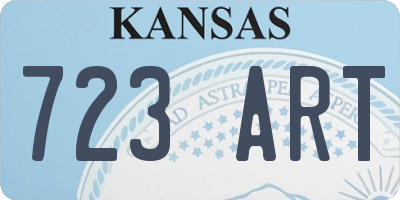 KS license plate 723ART