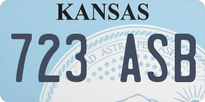 KS license plate 723ASB