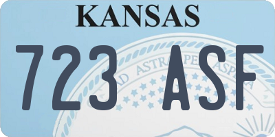 KS license plate 723ASF