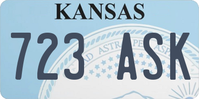 KS license plate 723ASK