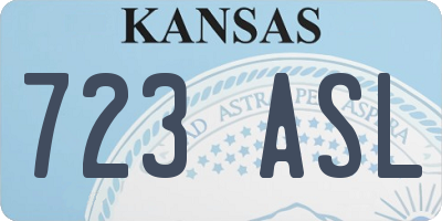 KS license plate 723ASL