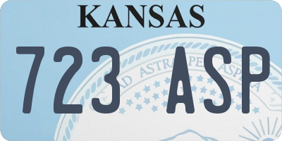 KS license plate 723ASP