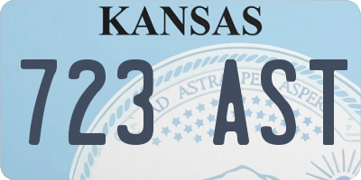 KS license plate 723AST