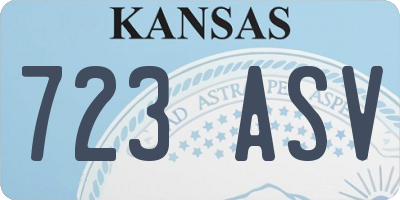 KS license plate 723ASV