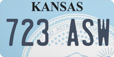 KS license plate 723ASW