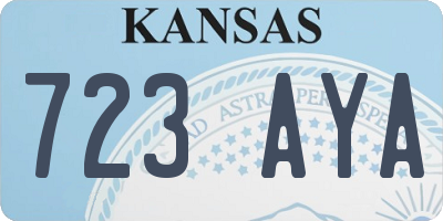 KS license plate 723AYA